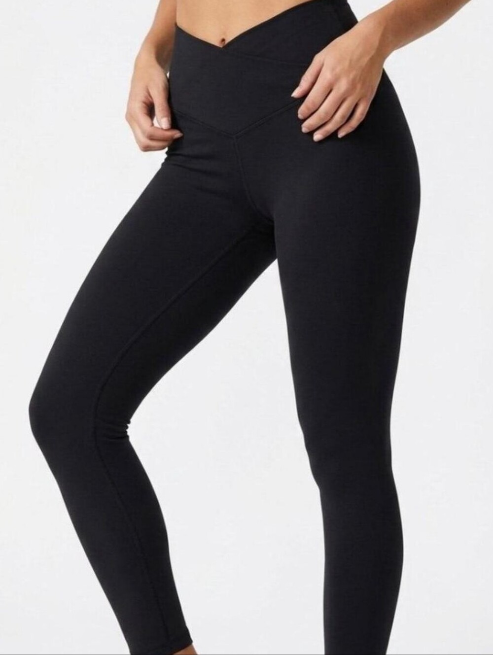 Victoria's Secret Black Cross Waist Leggings